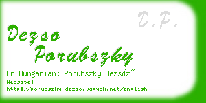 dezso porubszky business card